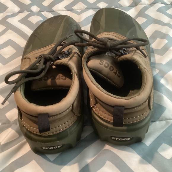 Unisex CROCS Camo Axle All Terrain Green/Brown Army Leather/Croslite Lace Shoes - Picture 5 of 6